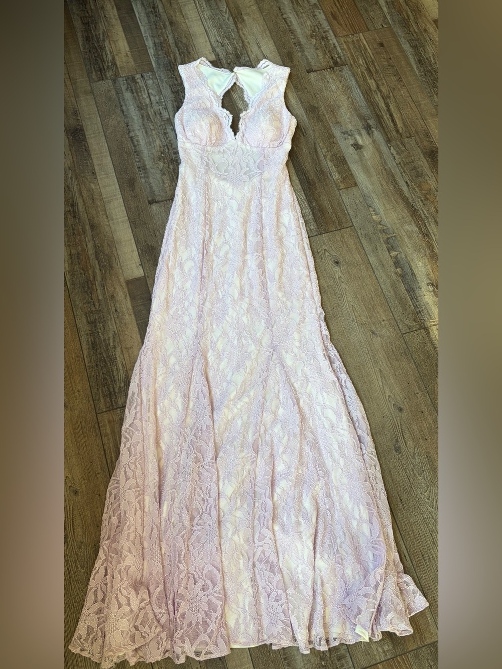 Morgan & Co. Lilac Lace Maxi Dress